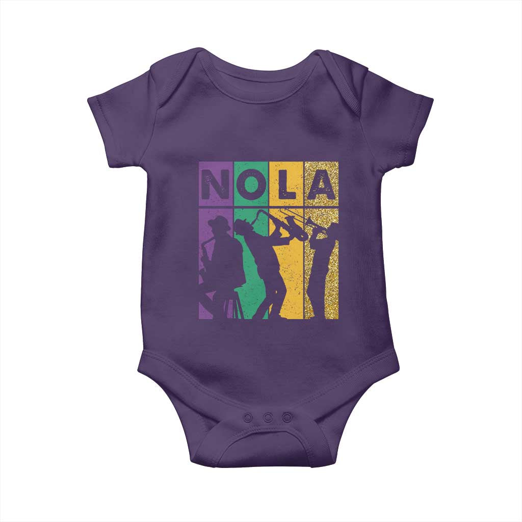 Mardi Gras NOLA New Orleans Carnival Jazz Music Glitter Print Baby Onesie