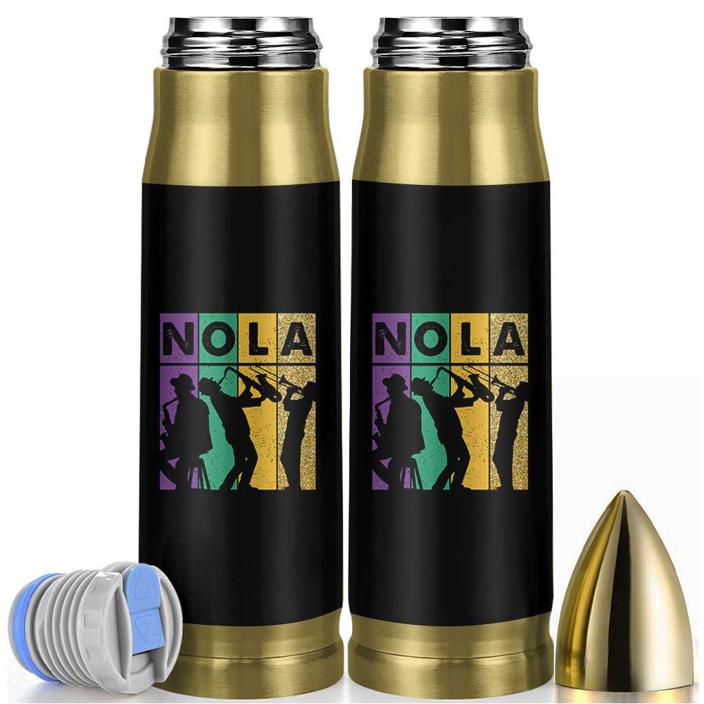 Mardi Gras NOLA New Orleans Carnival Jazz Music Glitter Print Bullet Tumbler
