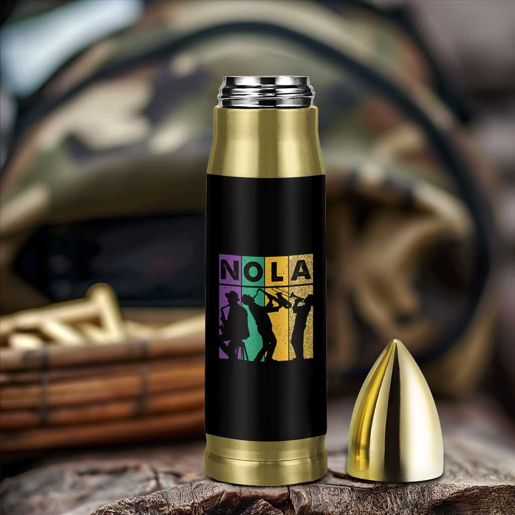 Mardi Gras NOLA New Orleans Carnival Jazz Music Glitter Print Bullet Tumbler