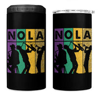 Mardi Gras NOLA New Orleans Carnival Jazz Music Glitter Print 4 in 1 Can Cooler Tumbler