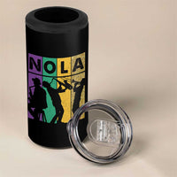 Mardi Gras NOLA New Orleans Carnival Jazz Music Glitter Print 4 in 1 Can Cooler Tumbler