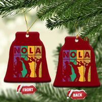 Mardi Gras NOLA New Orleans Carnival Jazz Music Glitter Print Ceramic Ornament