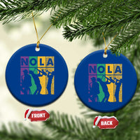 Mardi Gras NOLA New Orleans Carnival Jazz Music Glitter Print Ceramic Ornament