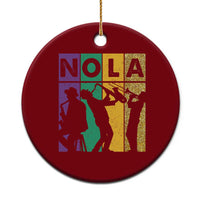 Mardi Gras NOLA New Orleans Carnival Jazz Music Glitter Print Ceramic Ornament