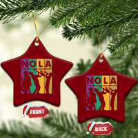 Mardi Gras NOLA New Orleans Carnival Jazz Music Glitter Print Ceramic Ornament