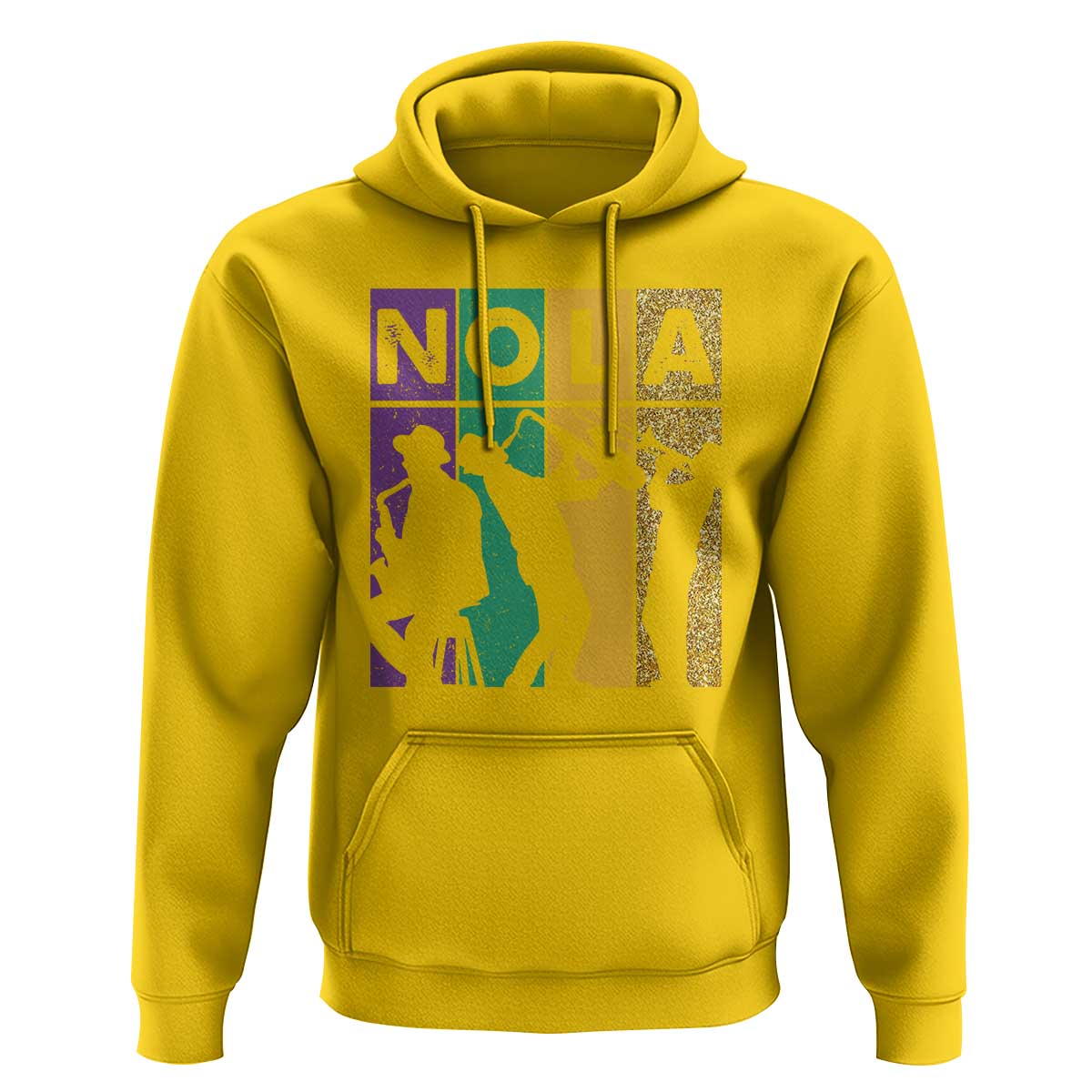Mardi Gras NOLA New Orleans Carnival Jazz Music Glitter Print Hoodie
