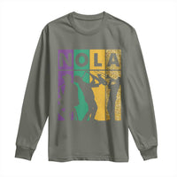 Mardi Gras NOLA New Orleans Carnival Jazz Music Glitter Print Long Sleeve Shirt