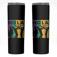 Mardi Gras NOLA New Orleans Carnival Jazz Music Glitter Print Skinny Tumbler
