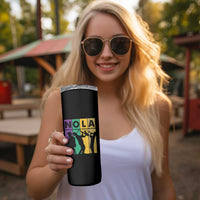 Mardi Gras NOLA New Orleans Carnival Jazz Music Glitter Print Skinny Tumbler