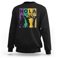 Mardi Gras NOLA New Orleans Carnival Jazz Music Glitter Print Sweatshirt