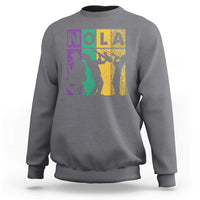 Mardi Gras NOLA New Orleans Carnival Jazz Music Glitter Print Sweatshirt