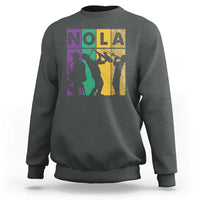 Mardi Gras NOLA New Orleans Carnival Jazz Music Glitter Print Sweatshirt