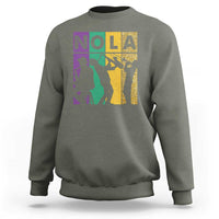 Mardi Gras NOLA New Orleans Carnival Jazz Music Glitter Print Sweatshirt
