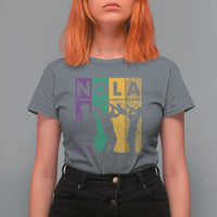 Mardi Gras NOLA New Orleans Carnival Jazz Music Glitter Print T Shirt For Women