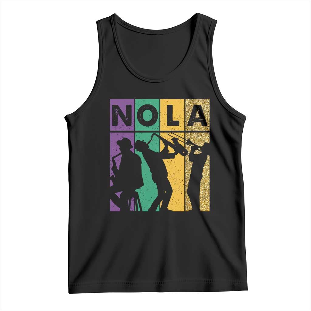 Mardi Gras NOLA New Orleans Carnival Jazz Music Glitter Print Tank Top