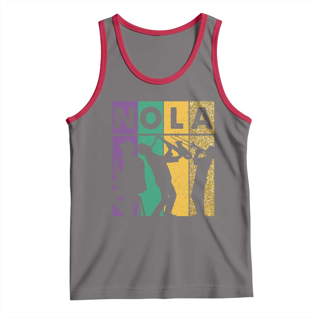 Mardi Gras NOLA New Orleans Carnival Jazz Music Glitter Print Tank Top