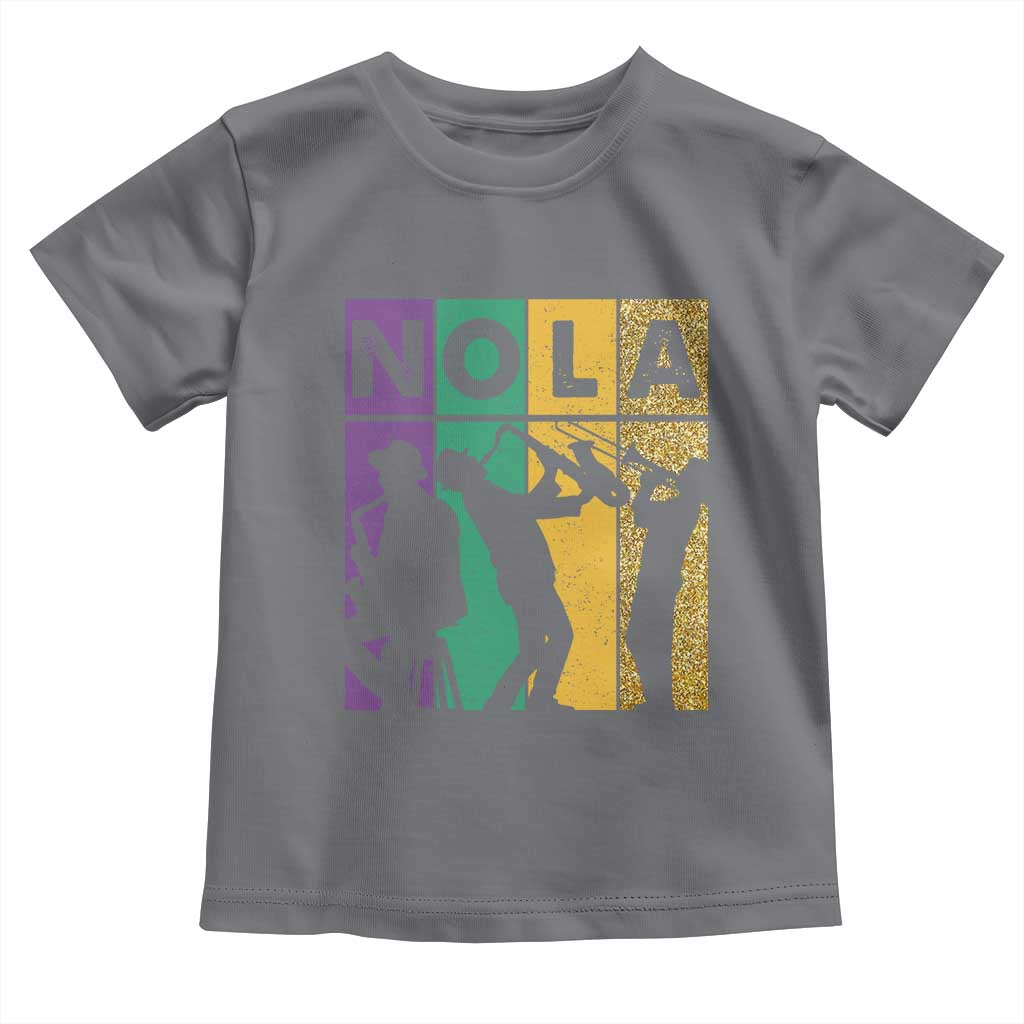 Mardi Gras NOLA New Orleans Carnival Jazz Music Glitter Print Toddler T Shirt