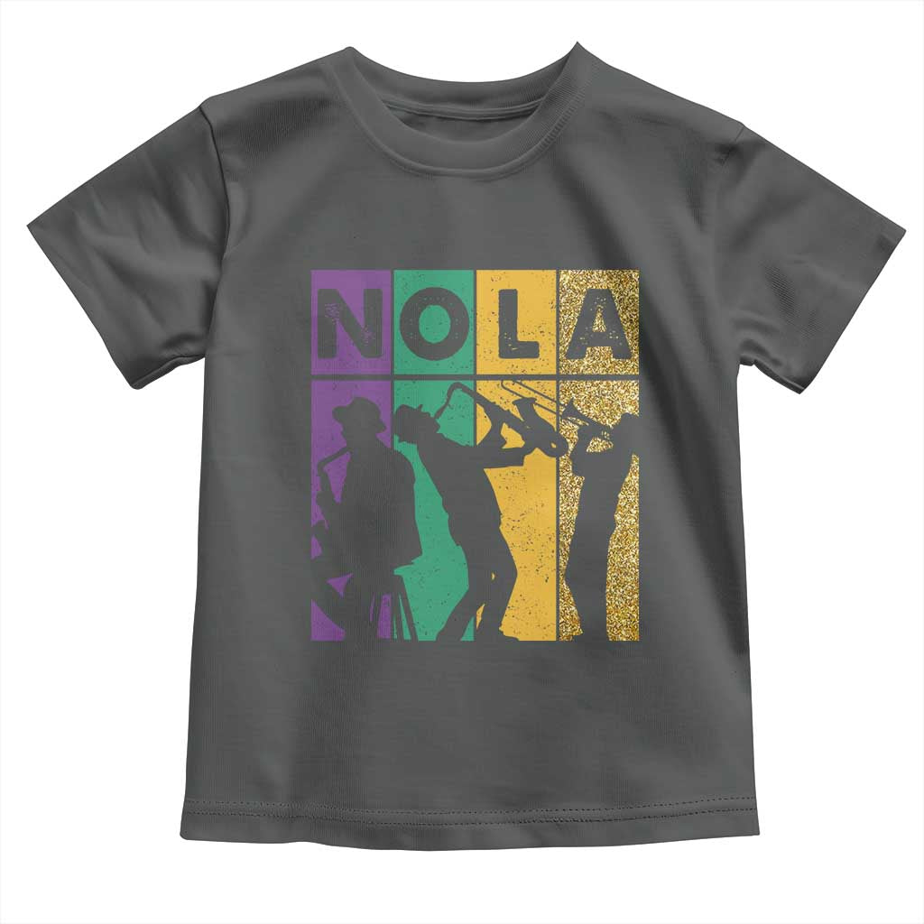 Mardi Gras NOLA New Orleans Carnival Jazz Music Glitter Print Toddler T Shirt
