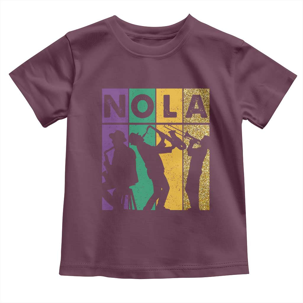 Mardi Gras NOLA New Orleans Carnival Jazz Music Glitter Print Toddler T Shirt