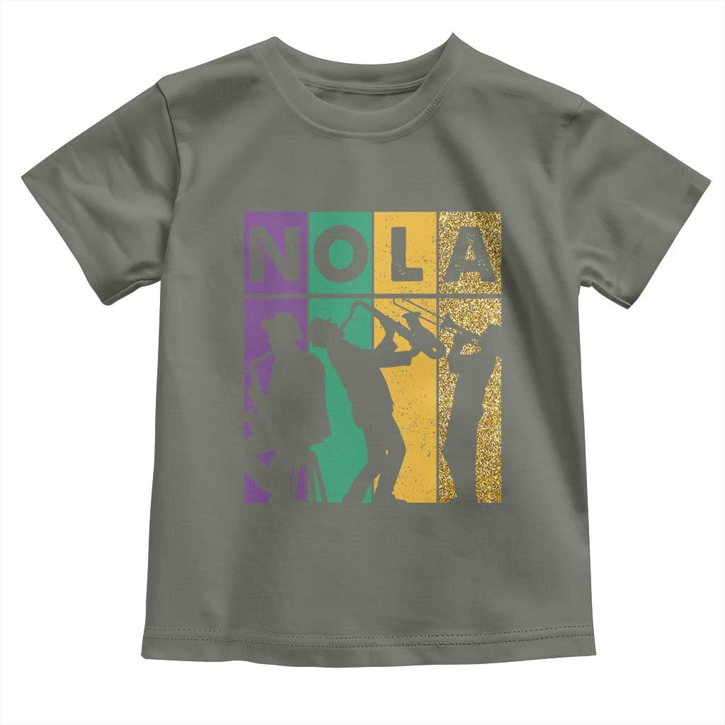 Mardi Gras NOLA New Orleans Carnival Jazz Music Glitter Print Toddler T Shirt