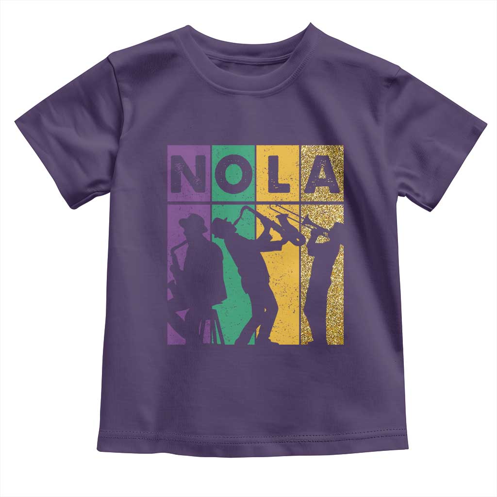 Mardi Gras NOLA New Orleans Carnival Jazz Music Glitter Print Toddler T Shirt