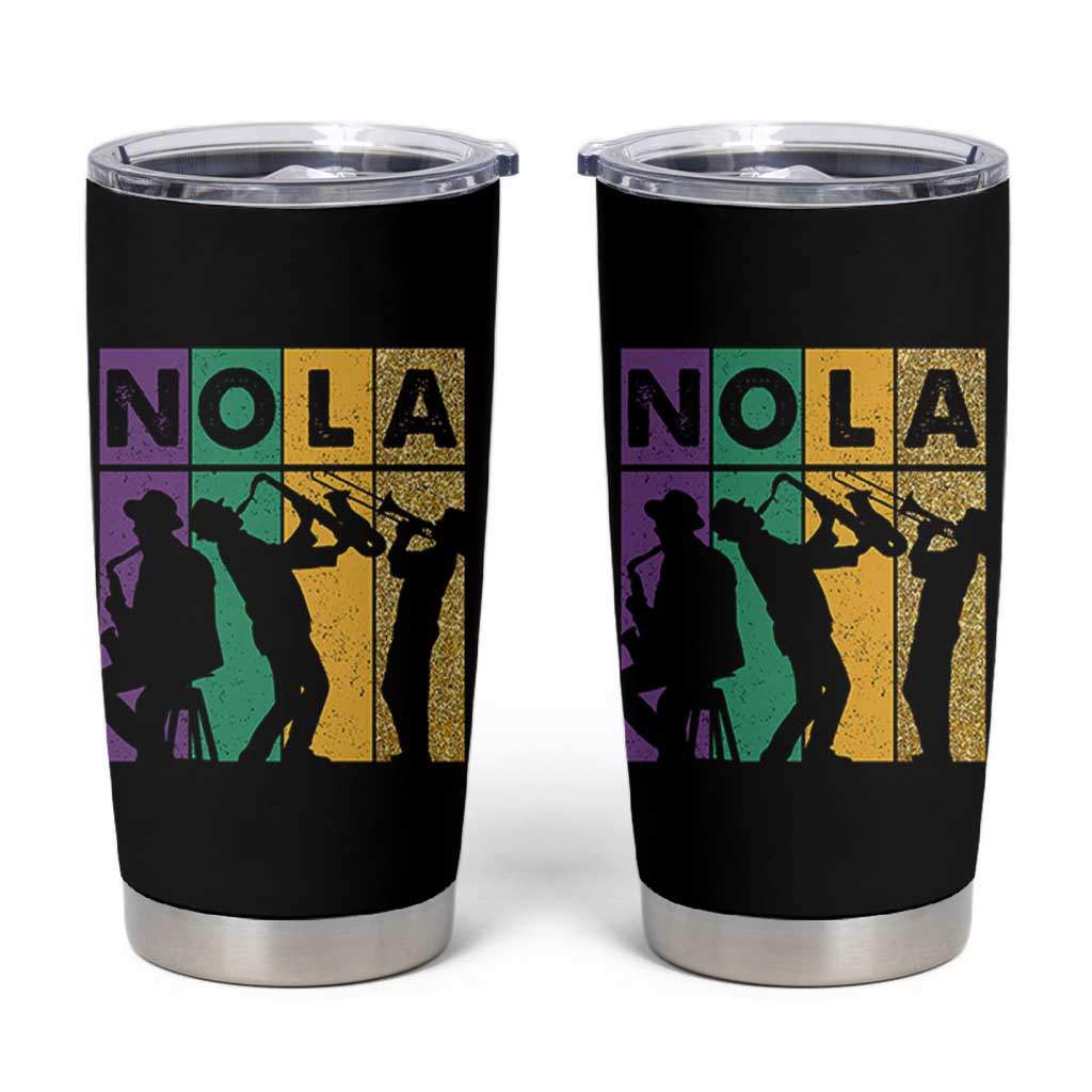 Mardi Gras NOLA New Orleans Carnival Jazz Music Glitter Print Tumbler Cup