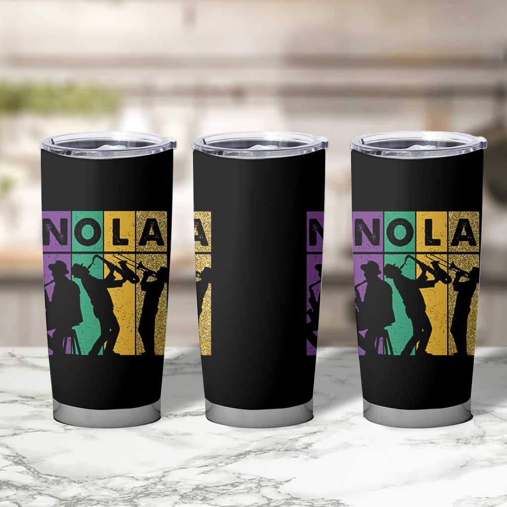 Mardi Gras NOLA New Orleans Carnival Jazz Music Glitter Print Tumbler Cup