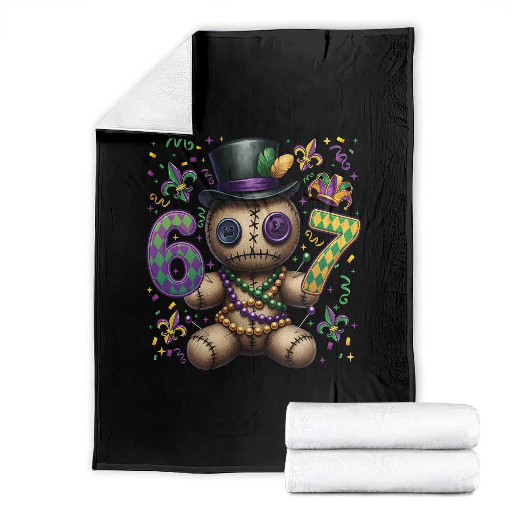 Funny Mardi Gras 67 Voodoo Doll Throw Blanket Fat Tuesday Six Seven Meme
