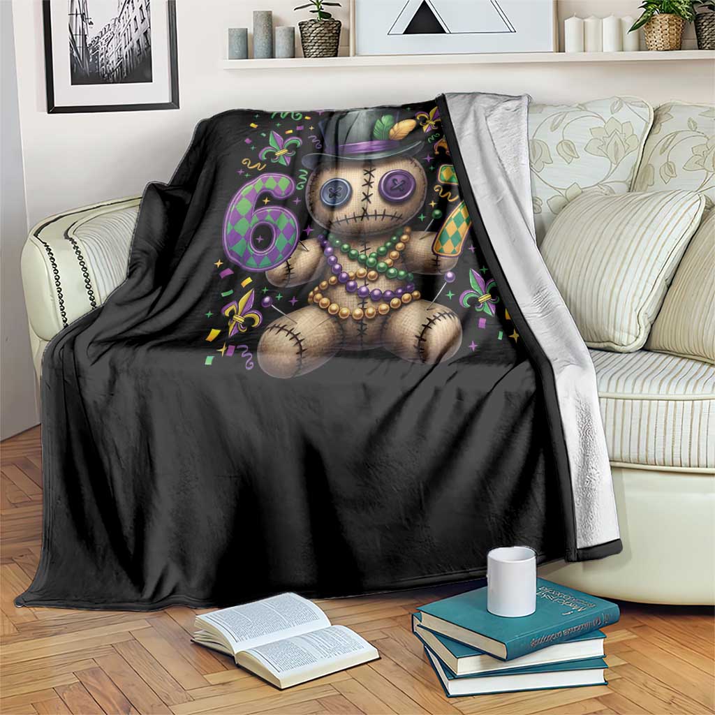 Funny Mardi Gras 67 Voodoo Doll Throw Blanket Fat Tuesday Six Seven Meme