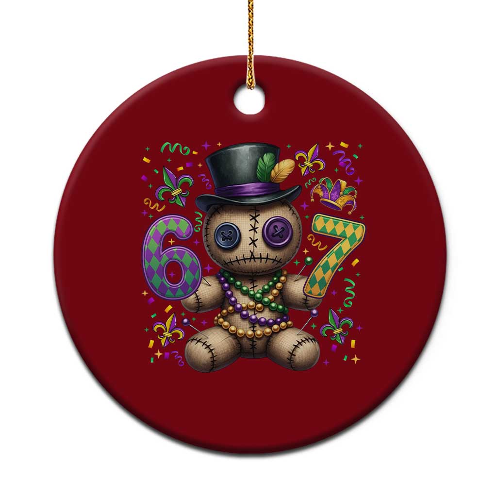Funny Mardi Gras 67 Voodoo Doll Ceramic Ornament Fat Tuesday Six Seven Meme
