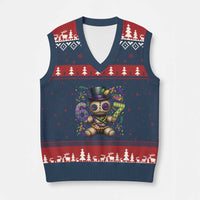 Funny Mardi Gras 67 Voodoo Doll V-Neck Knit Sweater Vest Fat Tuesday Six Seven Meme