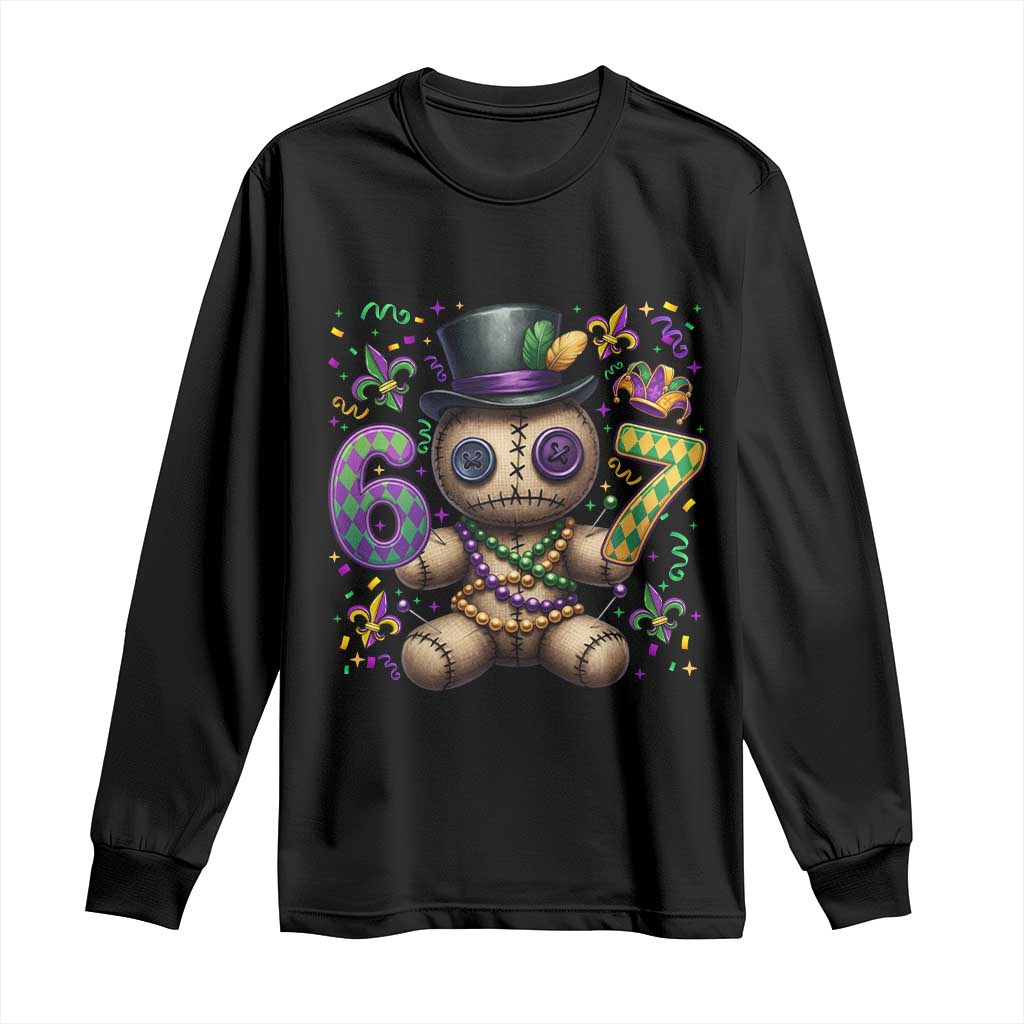 Funny Mardi Gras 67 Voodoo Doll Long Sleeve Shirt Fat Tuesday Six Seven Meme