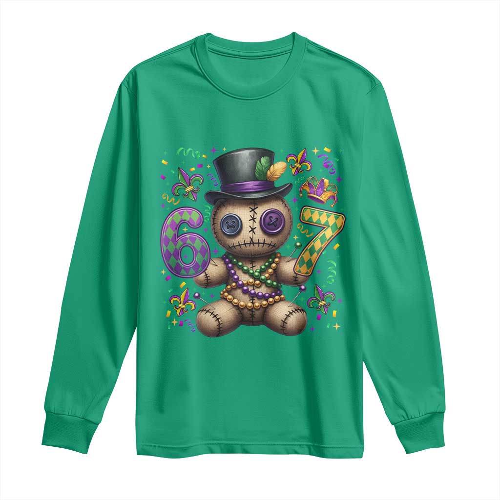Funny Mardi Gras 67 Voodoo Doll Long Sleeve Shirt Fat Tuesday Six Seven Meme