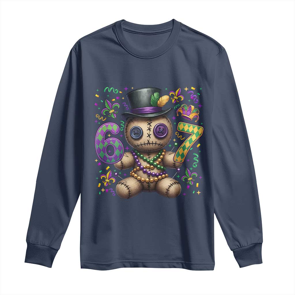 Funny Mardi Gras 67 Voodoo Doll Long Sleeve Shirt Fat Tuesday Six Seven Meme