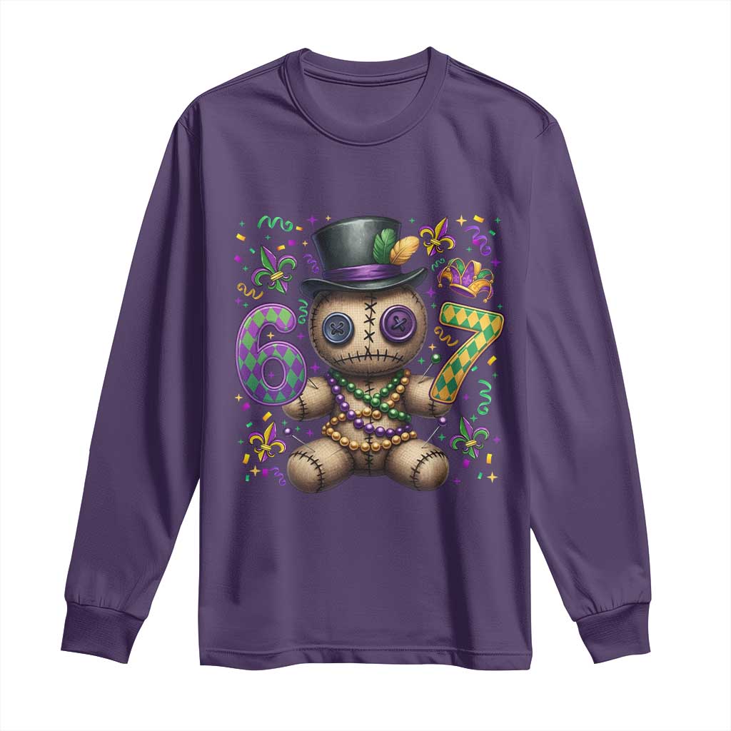 Funny Mardi Gras 67 Voodoo Doll Long Sleeve Shirt Fat Tuesday Six Seven Meme