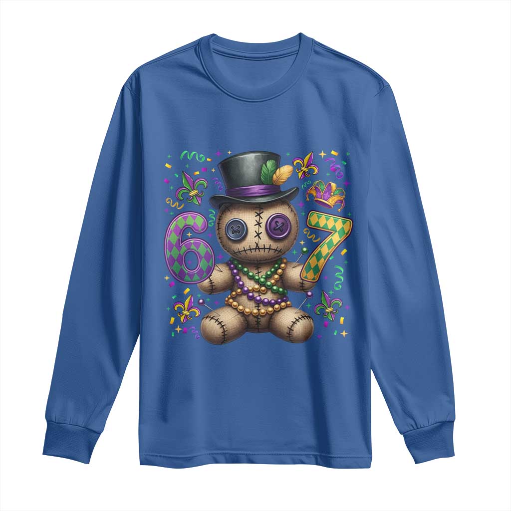 Funny Mardi Gras 67 Voodoo Doll Long Sleeve Shirt Fat Tuesday Six Seven Meme