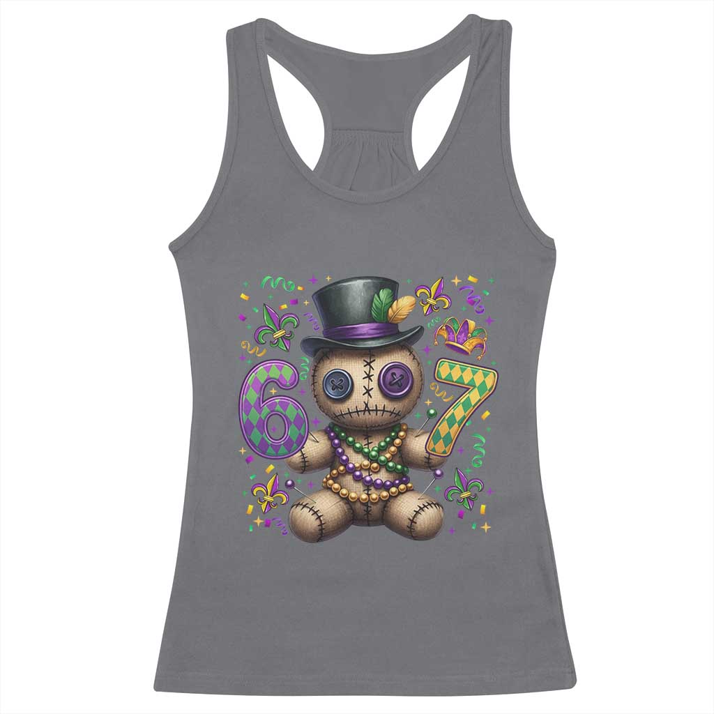 Funny Mardi Gras 67 Voodoo Doll Racerback Tank Top Fat Tuesday Six Seven Meme