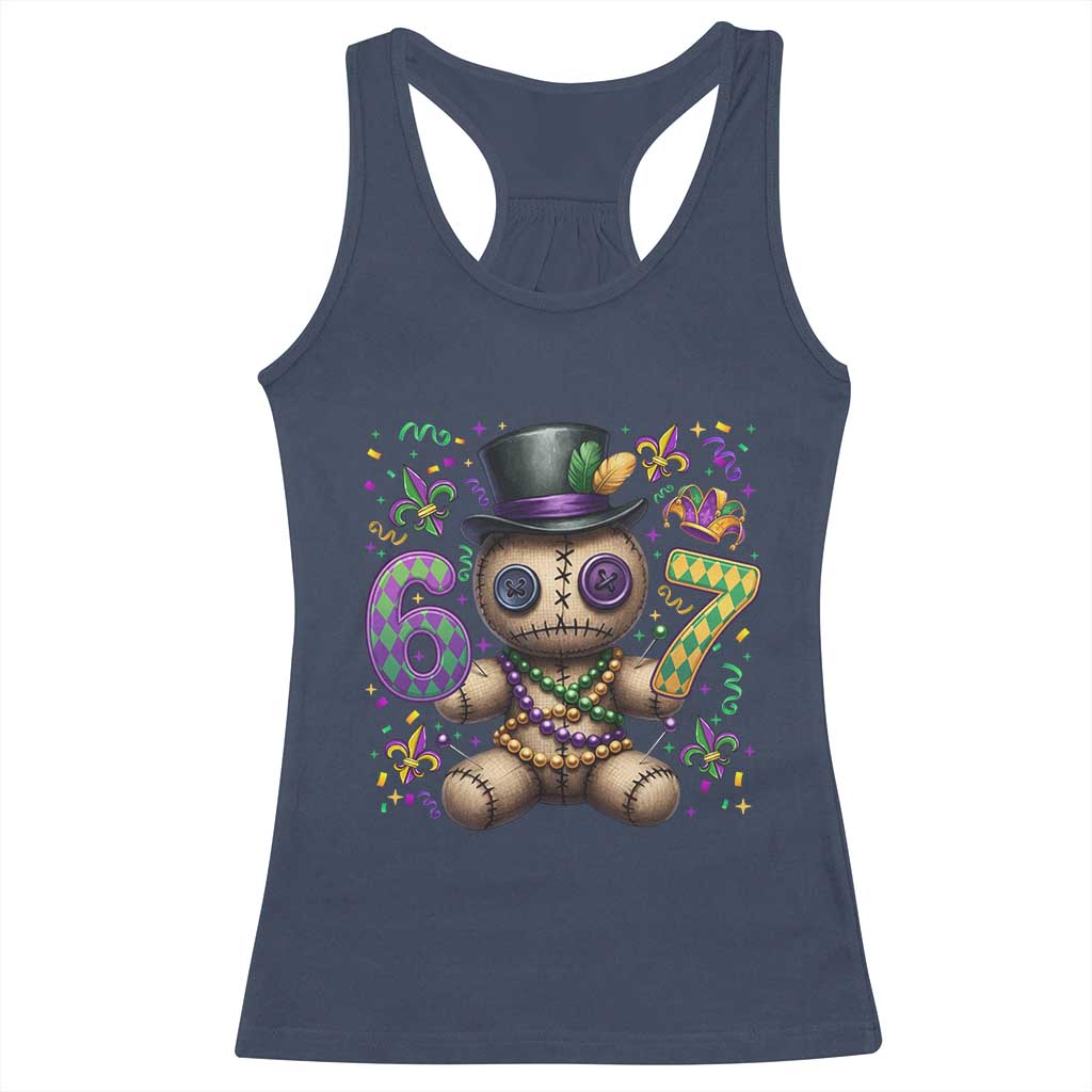 Funny Mardi Gras 67 Voodoo Doll Racerback Tank Top Fat Tuesday Six Seven Meme