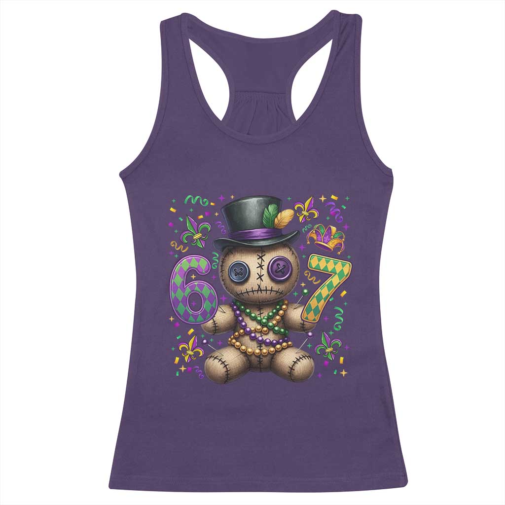 Funny Mardi Gras 67 Voodoo Doll Racerback Tank Top Fat Tuesday Six Seven Meme