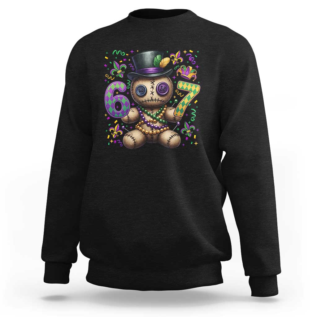 Funny Mardi Gras 67 Voodoo Doll Sweatshirt Fat Tuesday Six Seven Meme