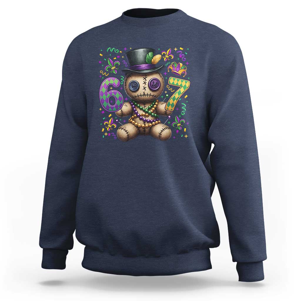Funny Mardi Gras 67 Voodoo Doll Sweatshirt Fat Tuesday Six Seven Meme