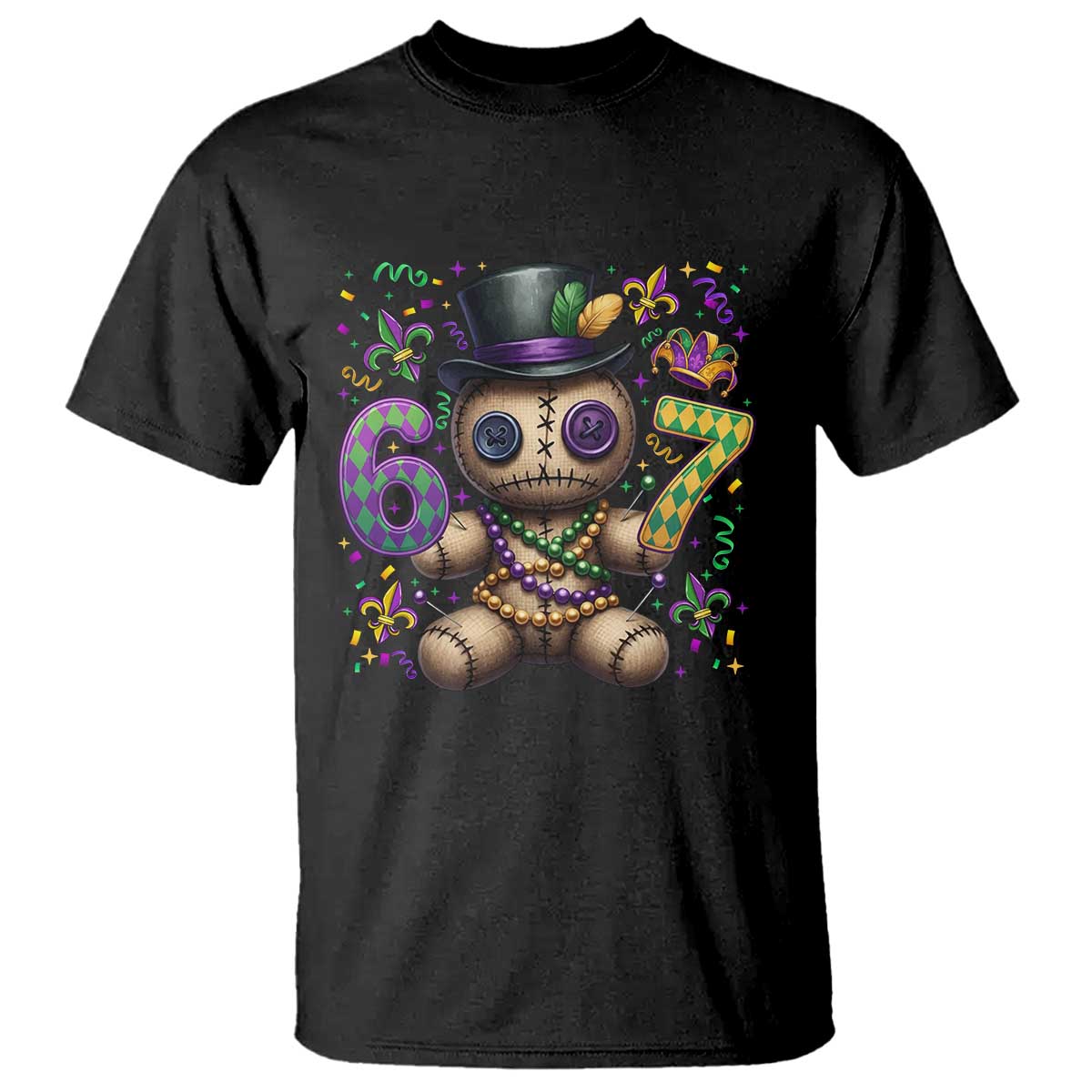 Funny Mardi Gras 67 Voodoo Doll T Shirt Fat Tuesday Six Seven Meme