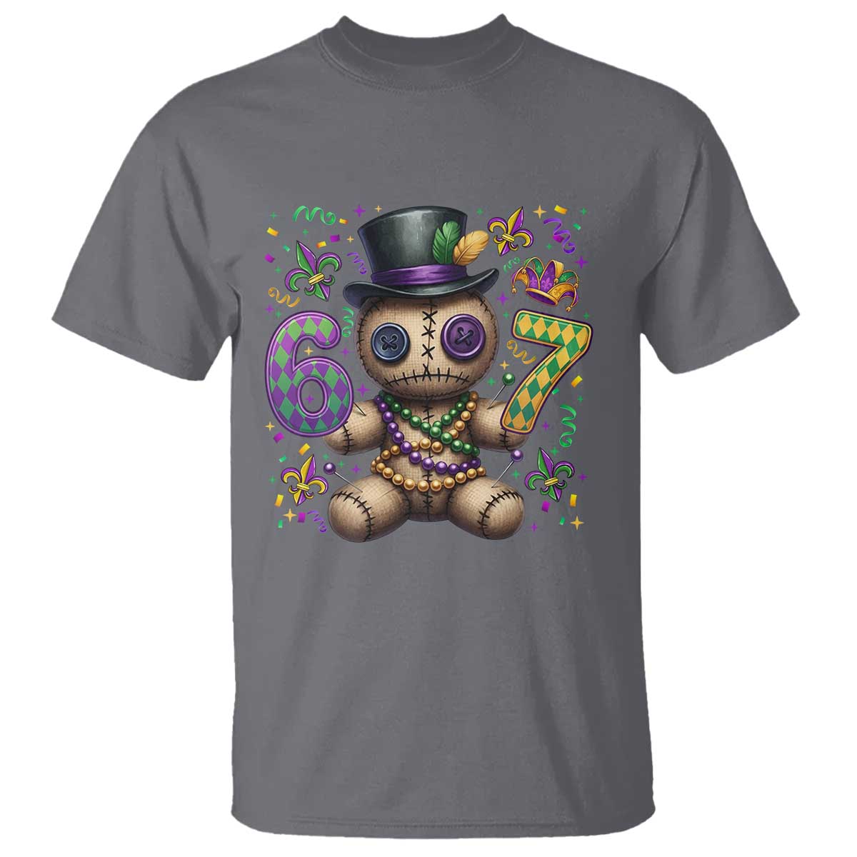Funny Mardi Gras 67 Voodoo Doll T Shirt Fat Tuesday Six Seven Meme