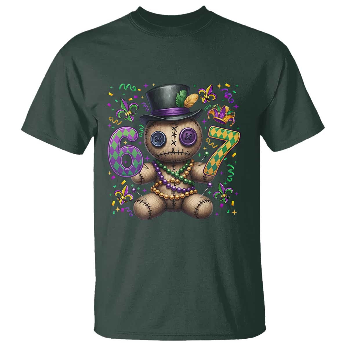 Funny Mardi Gras 67 Voodoo Doll T Shirt Fat Tuesday Six Seven Meme