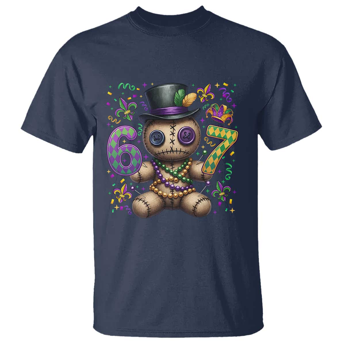 Funny Mardi Gras 67 Voodoo Doll T Shirt Fat Tuesday Six Seven Meme