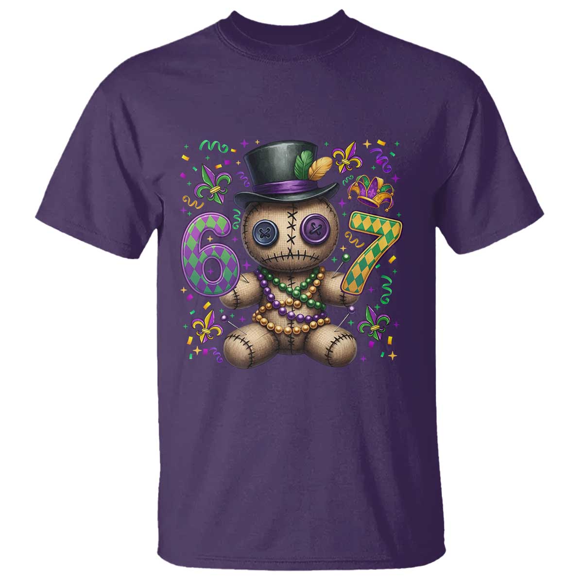 Funny Mardi Gras 67 Voodoo Doll T Shirt Fat Tuesday Six Seven Meme