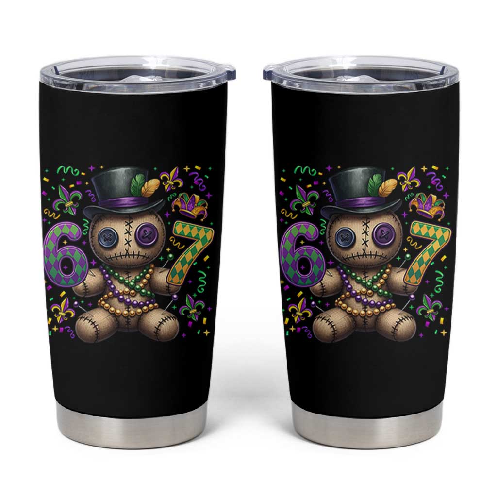 Funny Mardi Gras 67 Voodoo Doll Tumbler Cup Fat Tuesday Six Seven Meme