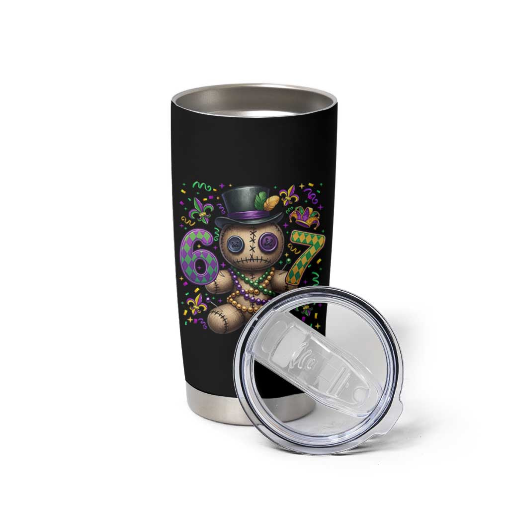 Funny Mardi Gras 67 Voodoo Doll Tumbler Cup Fat Tuesday Six Seven Meme