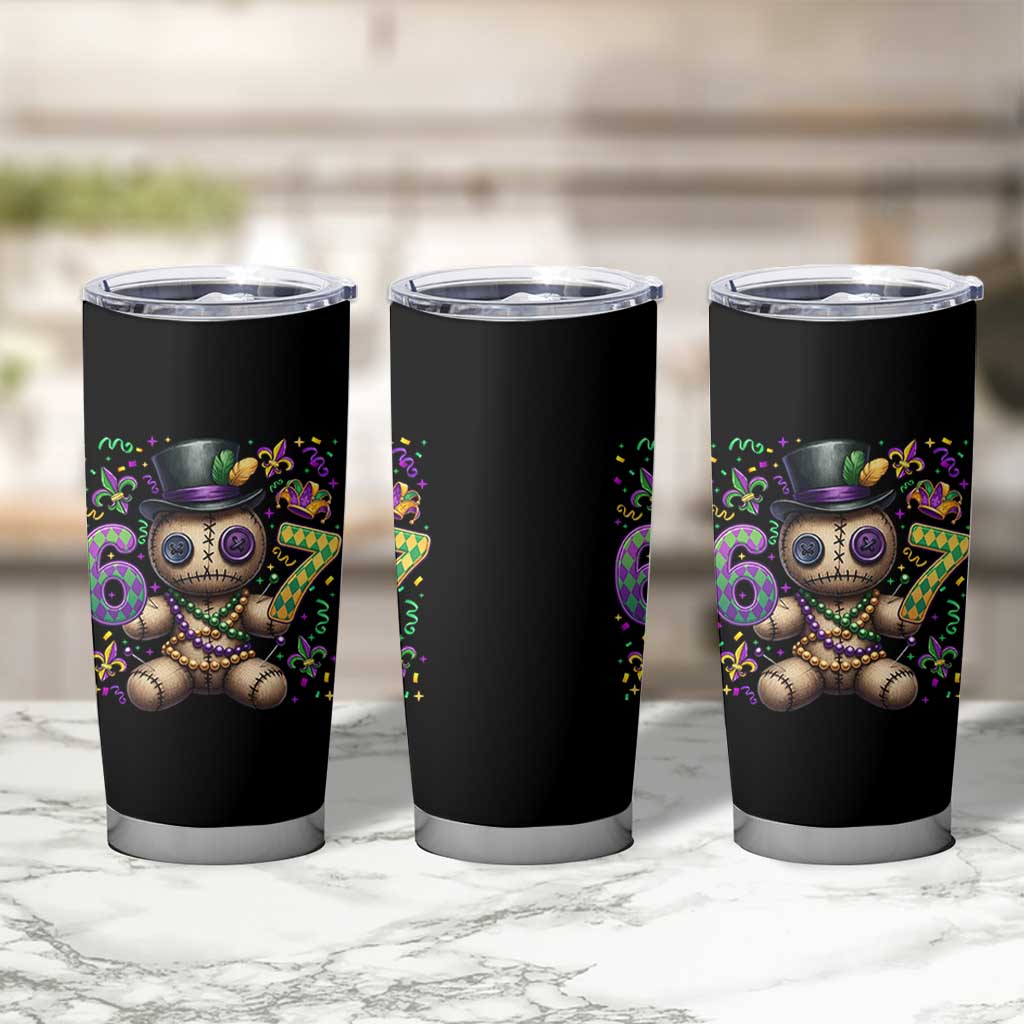 Funny Mardi Gras 67 Voodoo Doll Tumbler Cup Fat Tuesday Six Seven Meme