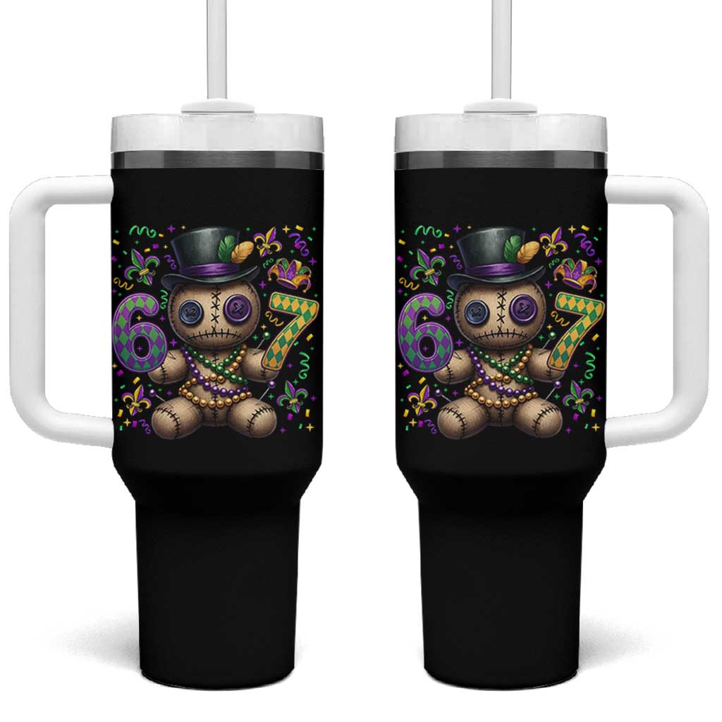 Funny Mardi Gras 67 Voodoo Doll Tumbler With Handle Fat Tuesday Six Seven Meme